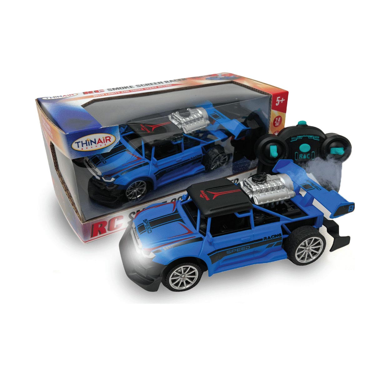 Thin Air Brands RC Smoke Screen Racer Pickup Truck - Blue