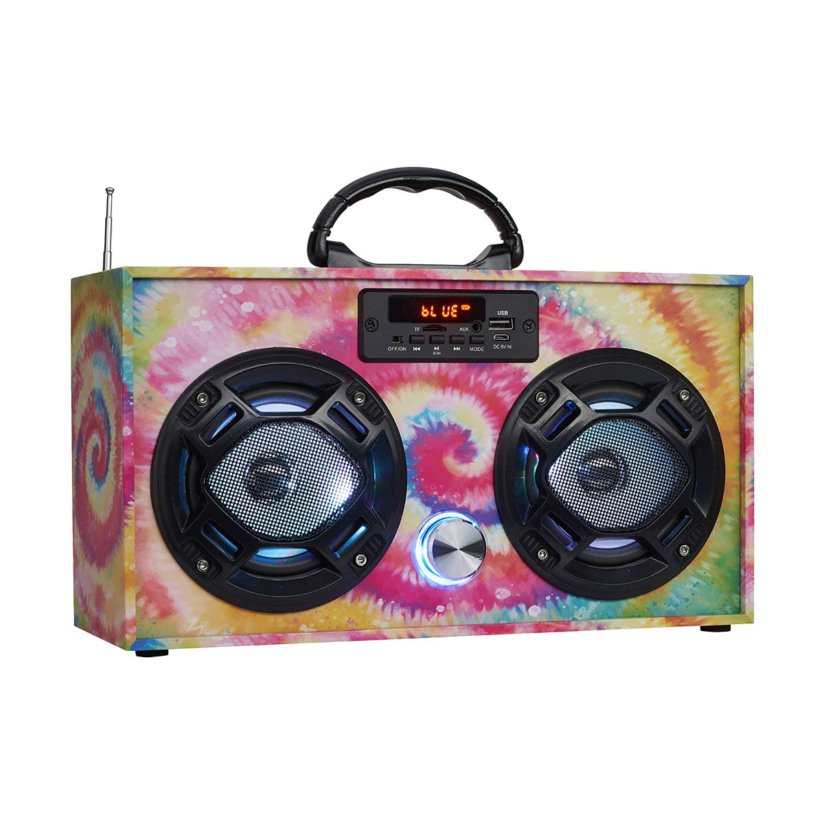 Boombox Couture FM Radio + Bluetooth Mini Boombox - Tie Dye