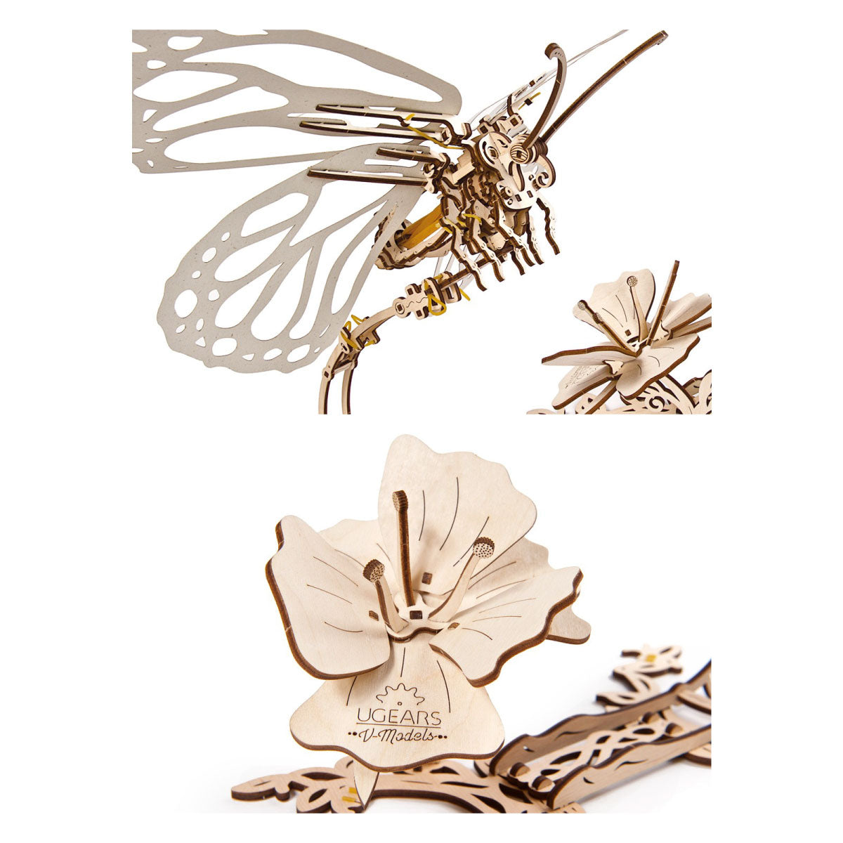 UGears Butterfly and Flower Mechanical Model