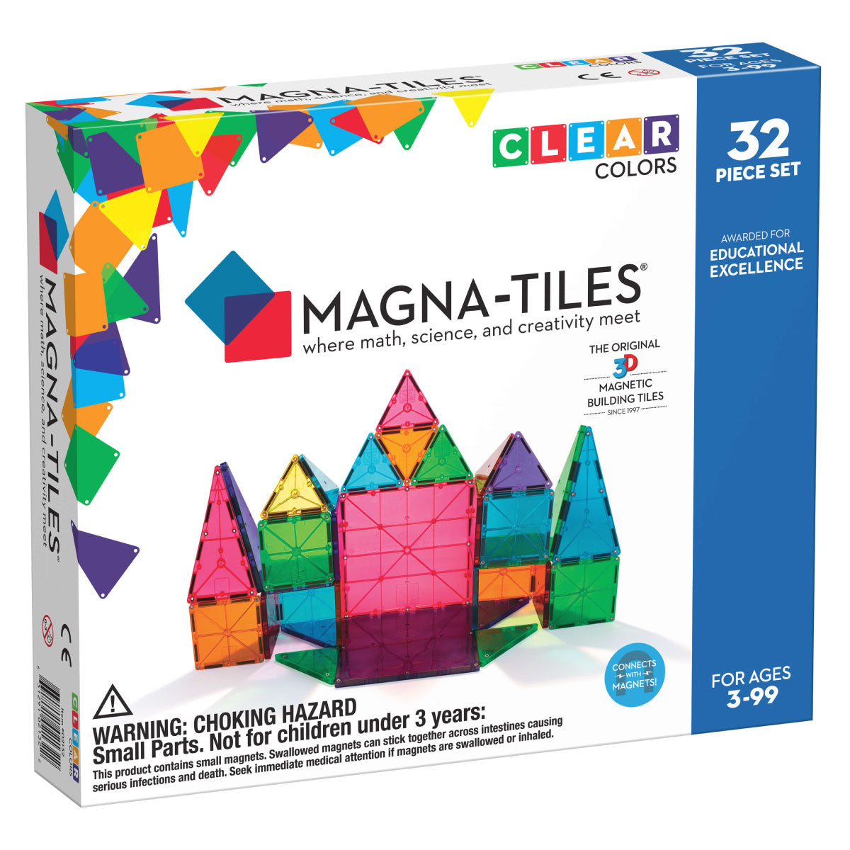 Magna-Tiles 32 Piece Clear Colors from Valtech