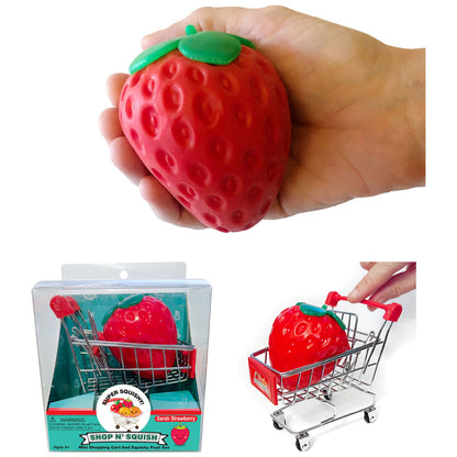 Shop N Squish Fruits in Shopping Carts - Aiden Apple, Olivia Orange, Penny Peach, Starla Strawberry